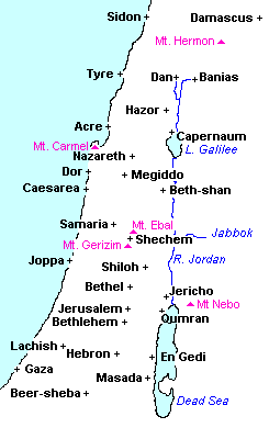 map of Israel - places