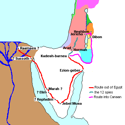 map of the Exodus