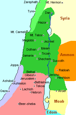 Map of Israel and Judah