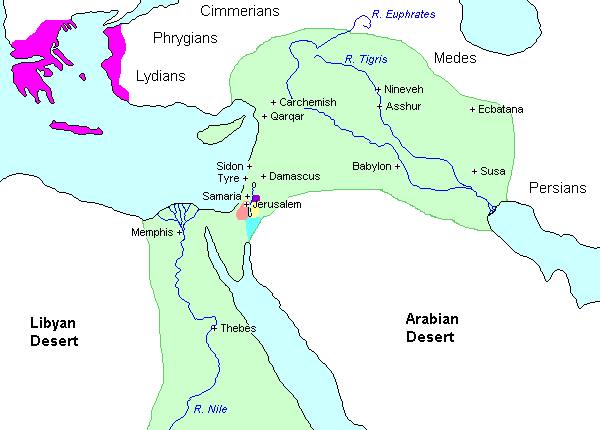 Map of Assyrian Empire