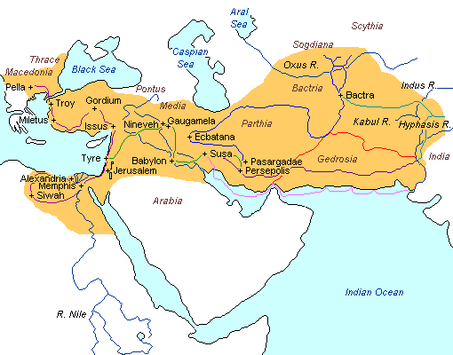 Map of Alexander's Empire