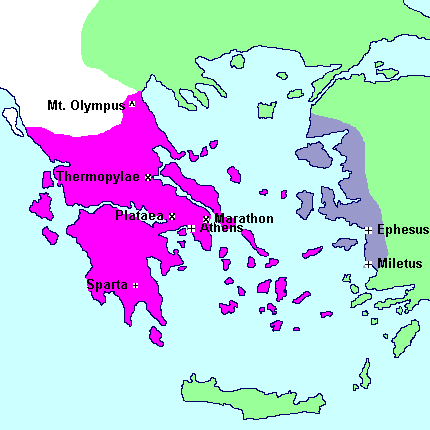 Map of Greece - the Persian Wars - Geography pages for Dr. Rollinson's ...